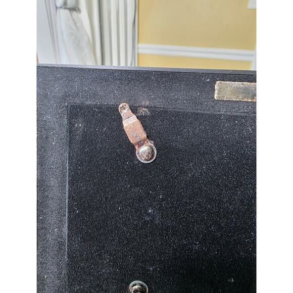 Black Lacquered Jewelry Box Iris Floral Musical Lined Mirror Japan - Works - Picture 12 of 16